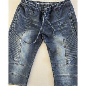 VGB Vintage Genes Black Denim Jogger Jeans Mens Sz M Blue Slim Straight Gorpcore